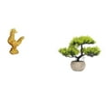 thumbnail image 1 of Escultura de pollo, figura de resina, estatua decorativa, planta artificial, bonsái, adorno para el hogar, ideal para escritorio, oficina o sala de es, 1 of 8