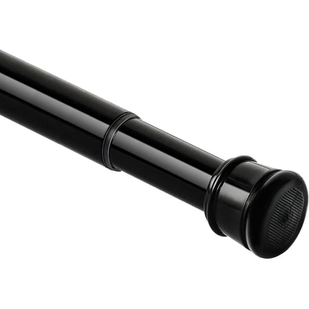 Tension Curtain Rods 27-82 Inch, 1"Diameter Shower Curtain Rod Spring Long Adjustable for Bathroom Windows Closet No Drilling No Rust, Black