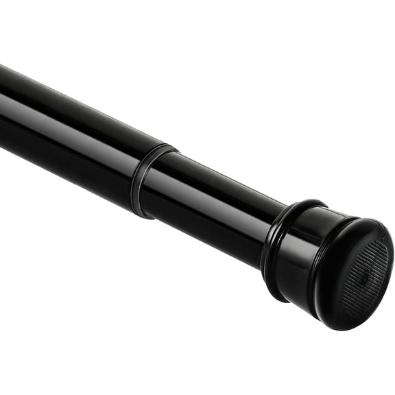 Tension Curtain Rods 27-82 Inch, 1"Diameter Shower Curtain Rod Spring Long Adjustable for Bathroom Windows Closet No Drilling No Rust, Black