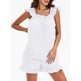 thumbnail image 5 of KelaJuan Womenacute;s Summer 2PCS Pajamas Sets Sleeveless Backless Sling Vest + Solid Color Ruffle Shorts, 5 of 6