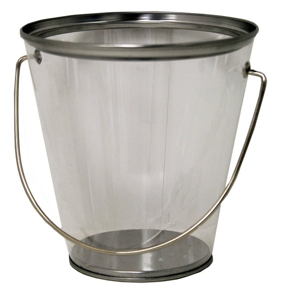 Transparent Black Tin Pail with Handle, 4.6", by Way To Celebrate