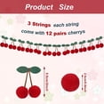 thumbnail image 2 of Dalrosia 3PCS Cherry Garland Decoration - DIY Pom Pom Fruit Cherry Hanging for Kids Bedroom Kitchen Decoration Baby Shower Party Favor, 2 of 7