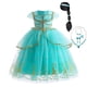 thumbnail image 1 of Vestido de princesa Jasmine para niñas, disfraz de Aladdín, trajes de tul tradicionales árabes para Halloween, juego de rol Fivean unisex, 1 of 2
