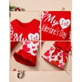 thumbnail image 5 of Baby Girl Valentines Day Outfit, Letter Printed Long Sleeve Romper Ruffle Jumpsuits with Headband 2Pcs Set 3-6 M, 5 of 6