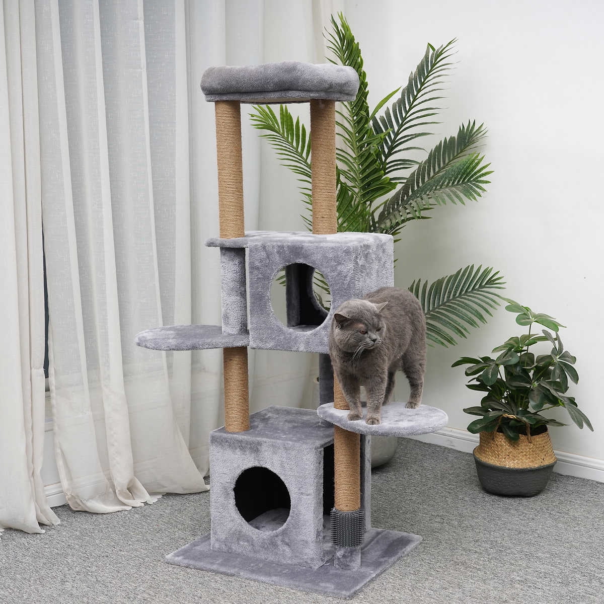 Pet Pals Felina Gray 5Level MultiFunction Cat Tree with Condo