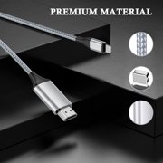 TYFRW-[4M Long Version] HDMI Cable for iPhone Upgraded 1080P HDTV HDMI Cable Adapter Connector Digital AV Video Sync Screen Compatible Converter for iPhone/iPad Devices No Power Required Silver