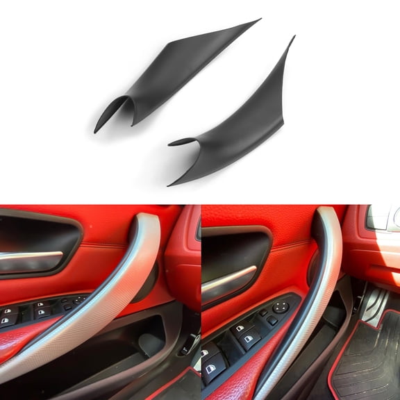 Xotic Tech Door Handle Covers, Driver&Passenger Side Inner Door Pull Handle Cover Compatible with BMW 3 Series F30/F31 320,328,330,335 2012-2018 BMW 4 Series 420,435 2014-2017 (Black)