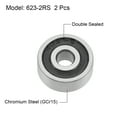 thumbnail image 2 of Uxcell Deep Groove Ball Bearings Double Sealed Chrome Steel ABEC3 Bearing 3x10x4mm, 2 of 4