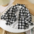 thumbnail image 4 of NAISIBABY Boys Flannel Shirts, Lapel with Pocket Long Sleeve Button-Down Fall Plaid Fashion Jackets Black 1T, 4 of 5