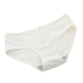 thumbnail image 2 of Ropa interior de mujer Minnieouse Calzoncillos de algodón transpirable Color sólido Bragas de cintura media sin costuras Blanco METRO, 2 of 6