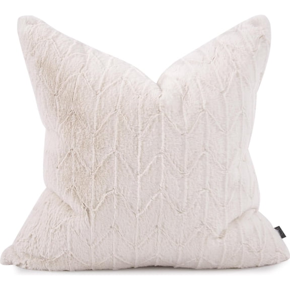 HOWARD ELLIOTT ANGORA Pillow Throw 24x24 Natural White Polyester Faux Fur Fill