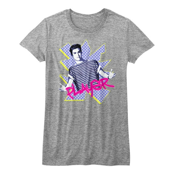 Saved by the Bell Player Gray Heather Junior Women's T-Shirt