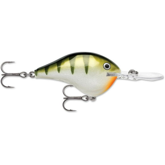 Rapala DT08YP Plongées-À 8, Balsa, 2", 3/8oz, profondeur de course 8', VMC 5 triples, perchaude Plongées-À 8, Balsa, perchaude jaune