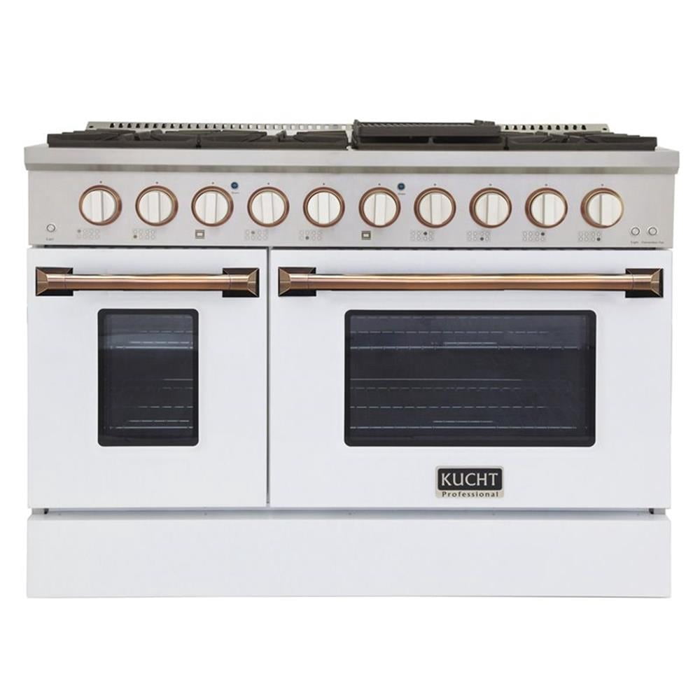 Kucht Professional 48" Stainless Steel Propane Gas Range in Silver/Gold/White