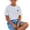 Blue, variant on ZHOGXU Boys 2PCS Summer Short Sleeve T-Shirts and Beach With Graphic Print Shorts Set Outfits For Everyday Casual Wear
