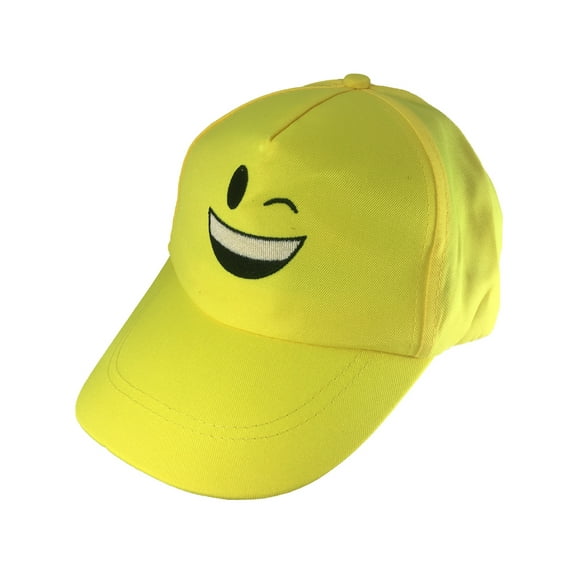 Adults Winking And Smiling Emoticon Emoji Baseball Hat Costume Accessory