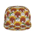 thumbnail image 2 of Fotbe Cartoon Sunflowers Flat Bill Visor Cap Classic Snapback Hat Polyester Foam Trucker Hat Trucker Cap Adjustable Baseball Cap, 2 of 9