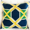 thumbnail image 2 of Plutus Obliquity Blue, Yellow and Green Luxury Throw Pillow - Double sided 16" x 16", 2 of 3
