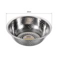 thumbnail image 4 of Uxcell Stainless Steel Vegetable Washing Bowl Colander Silver Tone 20cm Dia, 4 of 7