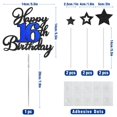 thumbnail image 2 of Decoración para tartas OfficCreative con purpurina para cumpleaños número 16, color negro y azul, 2 of 7