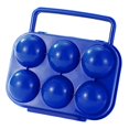 thumbnail image 3 of Caja de almacenamiento portátil para 6 huevos con rejilla, caja protectora y dispensador de huevos. Azul, 3 of 9