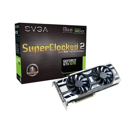 EVGA GeForce GTX 1070 SC2 GAMING 8GB GDDR5 Graphics Card 08G-P4-6573-KR
