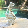 thumbnail image 5 of Homestyles 16 in. Antique White Classic Mermaid Sitting on Coastal Rock Looking Out to Sea Beach Nautical Large Statue, 5 of 6