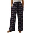 thumbnail image 1 of Pantalones sueltos casuales vintage con estampado navideño para mujer Pantalones de pierna ancha casuales Pantalones Fridja  hfkajh100429, 1 of 5