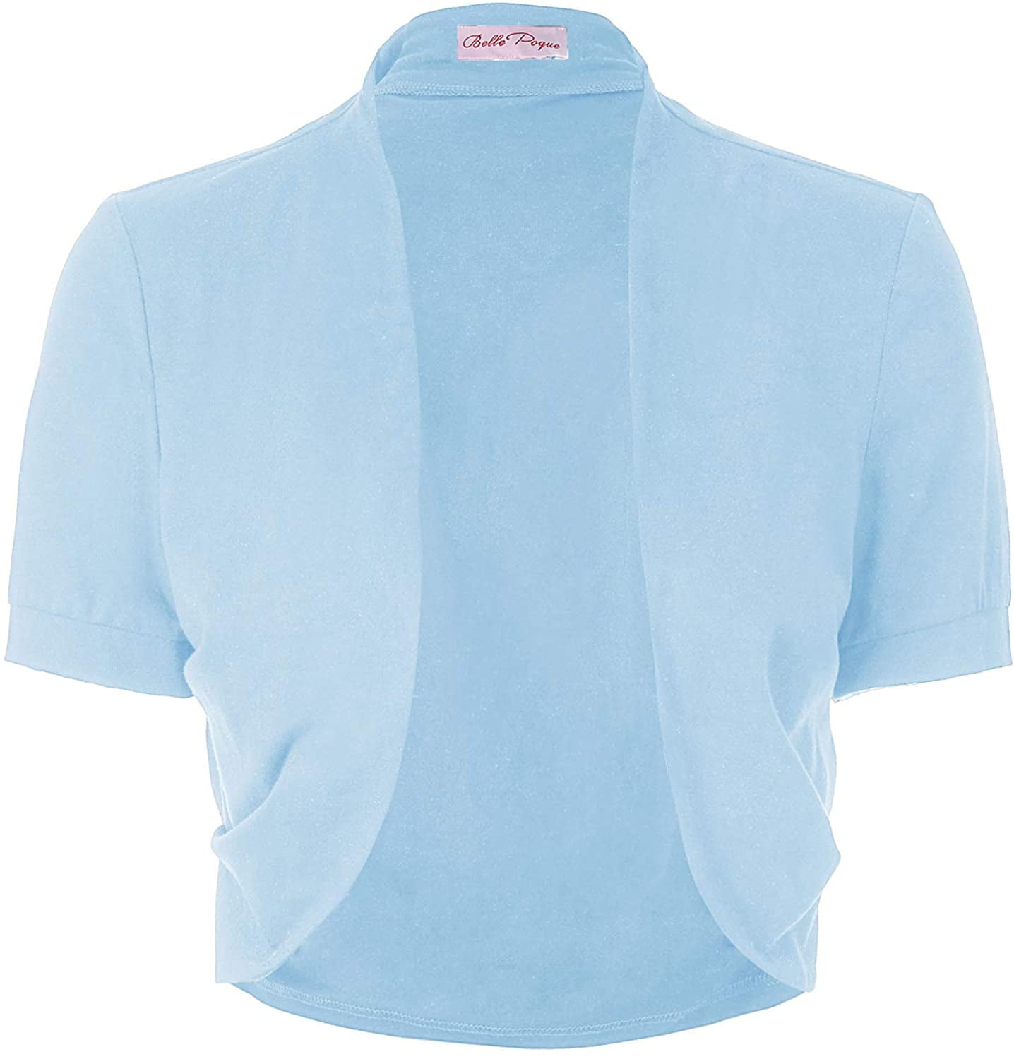 Women's Short Sleeve Shrug Open Front 