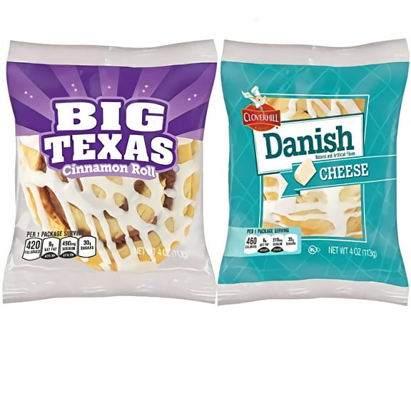 Cloverhill Big Texas Cinnamon Roll & Cheese Danish Combo | 12 Pack