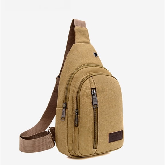 Vobzolite Sling Bag for Men - Crossbody Backpack Perfect for Travel & Hiking - Anti-Theft, Water-Resistant, Tear-Resistant Khaki
