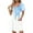 Sky Blue, variant on Yotami Women's Summer Short Sleeve Dress with Pocket V-Neck Midi Dress Floral Print Boho Dress for Daily