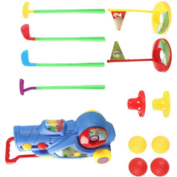 Sinyiin Portable Childrens Golf Toy Set With Retractable Handle Case Safe Non Toxic Plastic For Indoor Outdoor Play