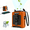 Orange, variant on MIMIRGB Portable Neck Hands-Free Waist Fan 10000mAh, 5-Speed Cooling Fan, Power Bank with LED Light, Outdoor Camping Hiking,Grey