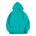 thumbnail image 3 of Oversized Hoodies with Pocket Women Cotton Plain Pullover Hooded Sweatshirts Sweater Long Sleeve Fleece Lined Tops (S, Mint Green), 3 of 5