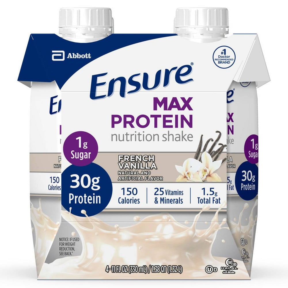 Ensure Max Protein Nutrition Shake - Vanilla - 44 Fl Oz Total (Pack of 4)