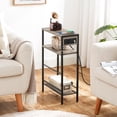 thumbnail image 6 of Small Narrow Side Table with Charging Station Slim Nightstand with USB Ports Outlet with Storage Shelf Gray BG102UBZ01, 6 of 10