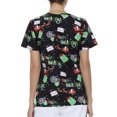 thumbnail image 3 of Scrubstar Women's "Santa Night Flight" Mock Neck Scrub Top, 3 of 5