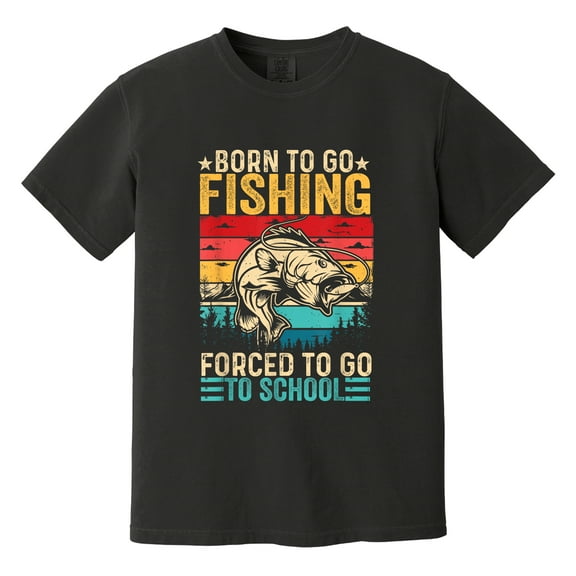Shirt "Born To Go Fishing, Forced To Go To School" - A symbol for free-spirited souls who are passionate about the joy of fishing.