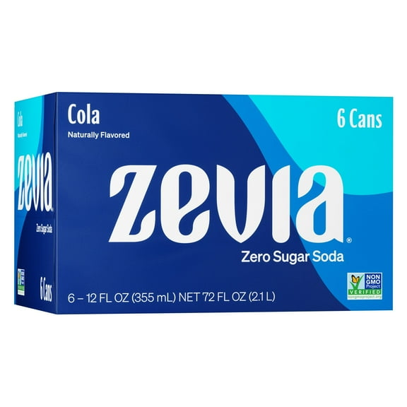 Zevia Zero Sugar Cola Soda 6 pk Cans - 12 oz (Pack of 1)