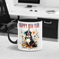 thumbnail image 2 of Happy New Year with Bernese Mountain Dog Fireworks Holiday Xmas Winter 2025 11oz Accent Two-tone Mug Berner Lover Gifts Coffee Tea Cup - 00025, 2 of 5