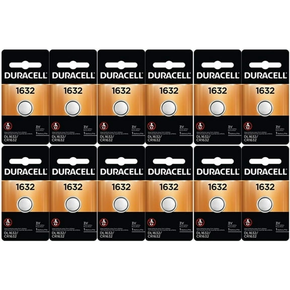 12-Pack Duracell 1632 Batteries 3.0 Volt Lithium Coin Button