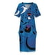 thumbnail image 3 of Joan Miro-vestido holgado con bolsillos para mujer ropa de playa con formas rojas en azul, 3 of 6