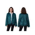 thumbnail image 2 of Diconna Women's Fall Faux Fur Jacket Solid Color Long Sleeve Open Front Plus Size Coat Streetwear, 2 of 9
