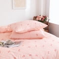 thumbnail image 3 of Queen Size Pink Plaid Bowknot Reversible Comforter Sets 3 Piece Kids Girls Grid Bows Soft Lightweight Microfiber Bedding Set with 2 Pillowcases, 3 of 15