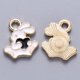 thumbnail image 1 of Alloy Enamel Charms Rabbit with Heart Light Gold Black 13.5x12x1.5mm Hole: 2mm, 1 of 2