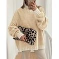 thumbnail image 5 of PRETTYGARDEN Women's Winter Oversized Pullover Sweaters Long Sleeve Mock Neck Chunky Knit Slouchy Jumper Tops, 5 of 10