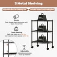 thumbnail image 3 of EDX 3 Tier Heavy Duty Adjustable Wire Shelving with Wheels, Storage Racks for Garage Kitchen Pantry Laundry Office, Easy Assembly, 23"W x 13"D x 31"H, Black, 3 of 11