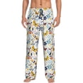 thumbnail image 2 of Goofa Flowers Butterfly Printed Soft Pajama Pants for Men, Wide Leg Comfy Casual Lounge Yoga Pants-X-Large, 2 of 9
