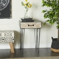 thumbnail image 4 of DecMode 17" x 26" Black Metal Single Drawer Accent Table, 1-Piece, 4 of 18